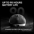 Logitech G PRO X2 SUPERSTRIKE Wireless Gaming Mouse, HERO 2 Sensor Up To 44,000 DPI, 8kHz Polling, 61g Ultra Lightweight, USB-C, for PC and Mac, Black/White