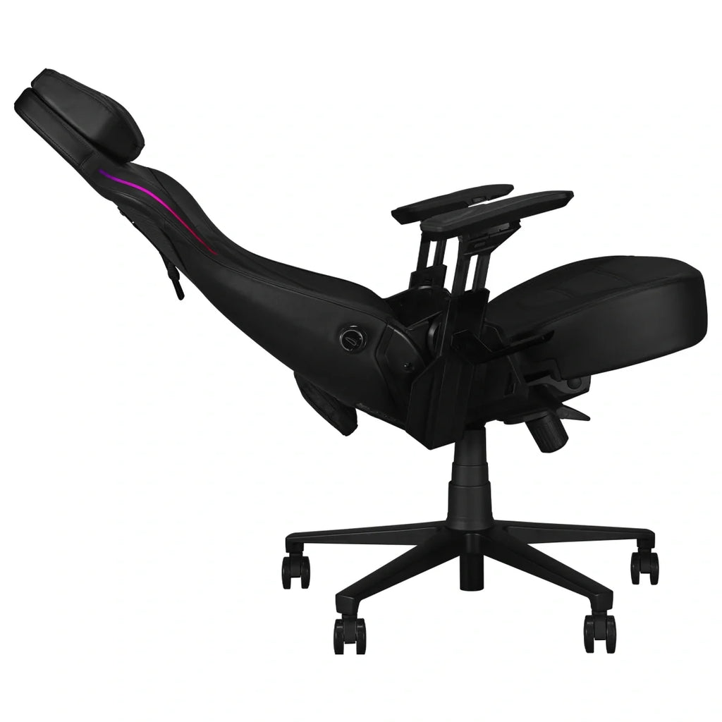 ASUS ROG Courser Gaming Chair, Dynamic Synchronized Recline, Up To 155 Degree Recline, 4D Armrests, Adjustable Lumbar Support, Detachable Magnetic Headrest, Ultrawide Seat, Concealed Aura RGB Lighting