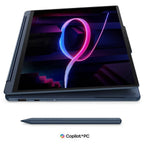 Lenovo Yoga 9i 2-in-1 Aura Edition, Intel Core Ultra 7 355 Up to 4.7GHz, 32GB LPDDR5X-7467 RAM, 1TB PCIe 4.0 NVMe SSD, 14" 2.8K OLED 120Hz Touch, Windows 11 Home, Cosmic Blue, 83SE0009AX (Official Warranty)