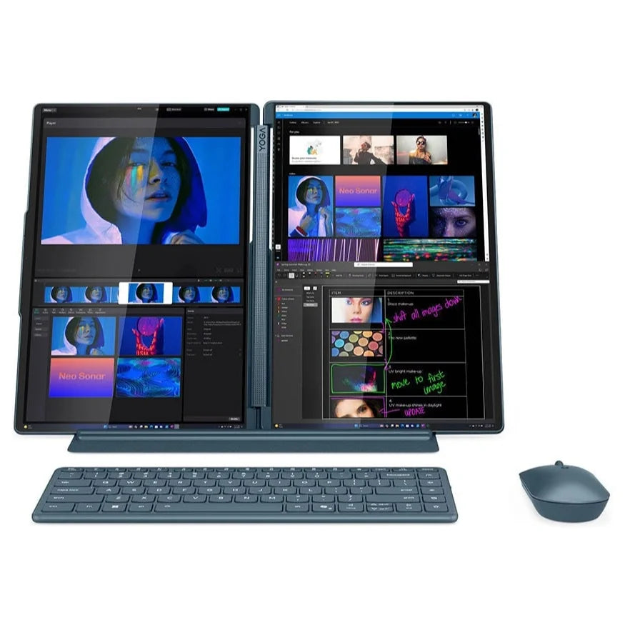 Lenovo Yoga Book 9i, Intel Core Ultra 9 285H Up to 5.4GHz, 32GB LPDDR5X-8400 RAM, 1TB PCIe 4.0 NVMe SSD, Intel Arc 140T, Dual 14" 2.8K OLED 120Hz Touch, Windows 11 Home, Tidal Teal, 83KJ0047AX (Official Warranty)