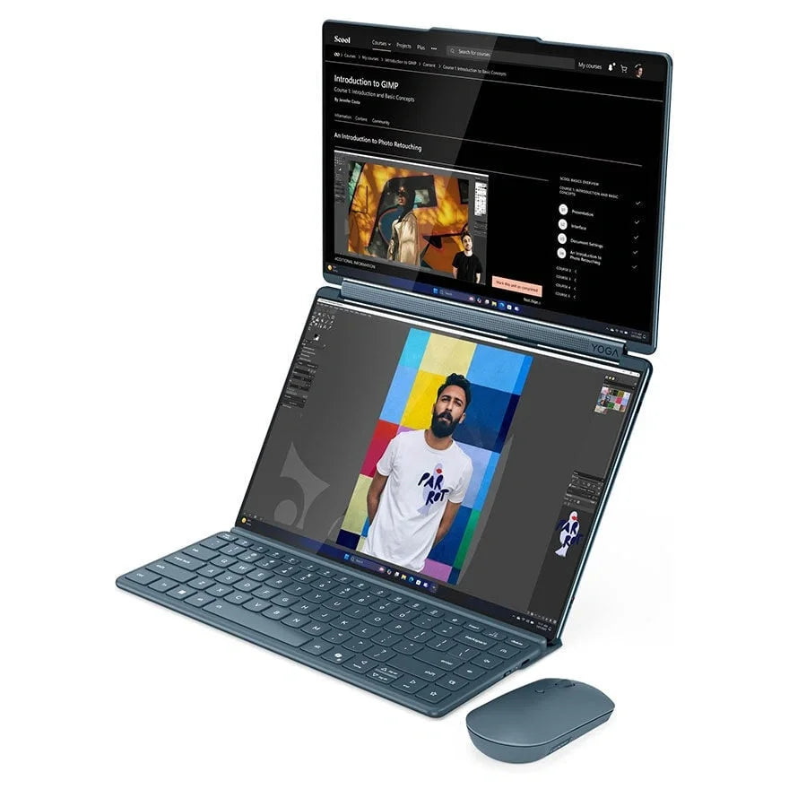 Lenovo Yoga Book 9i, Intel Core Ultra 9 285H Up to 5.4GHz, 32GB LPDDR5X-8400 RAM, 1TB PCIe 4.0 NVMe SSD, Intel Arc 140T, Dual 14" 2.8K OLED 120Hz Touch, Windows 11 Home, Tidal Teal, 83KJ0047AX (Official Warranty)