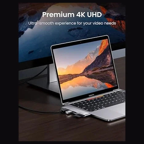 Ugreen USB-C 6-in-2 Hub for MacBook Pro and Air, 4K HDMI 30Hz, Thunderbolt 3, 100W PD, 2 USB 3.0 5Gbps, SD and TF 100MB/S, 80856