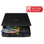 Epson Perfection V39 II Color Photo and Document Flatbed Scanner, 4800 DPI Optical Resolution, USB-Powered, High-Rise Removable Lid, Built-In Kickstand