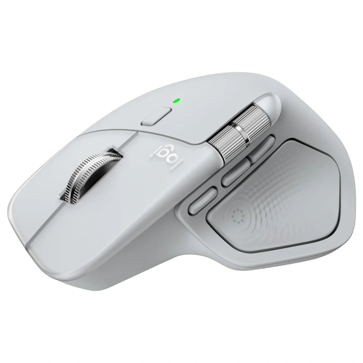 Logitech MX Master 4 for Mac High-Performance Wireless Mouse, Customizable Haptic Feedback, MagSpeed Scroll Wheel, 8000 DPI Any-Surface Tracking, Bluetooth Low Energy 5.1, White Silver 910-007578