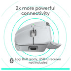 Logitech MX Master 4 for Mac High-Performance Wireless Mouse, Customizable Haptic Feedback, MagSpeed Scroll Wheel, 8000 DPI Any-Surface Tracking, Bluetooth Low Energy 5.1, White Silver 910-007578