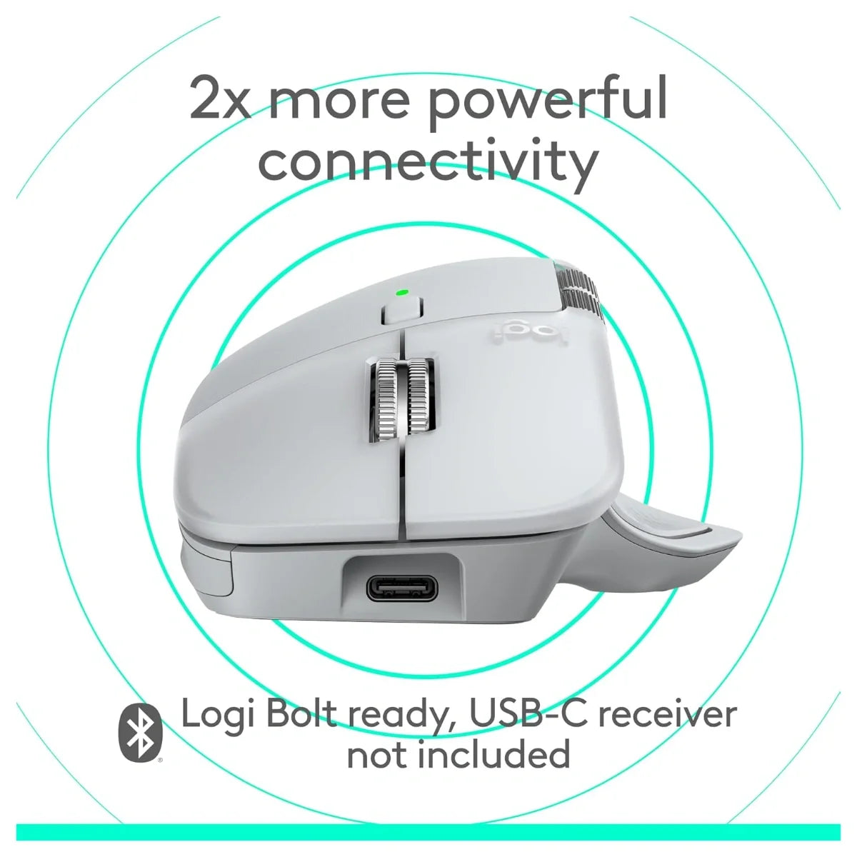 Logitech MX Master 4 for Mac High-Performance Wireless Mouse, Customizable Haptic Feedback, MagSpeed Scroll Wheel, 8000 DPI Any-Surface Tracking, Bluetooth Low Energy 5.1, White Silver 910-007578