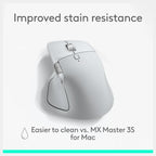 Logitech MX Master 4 for Mac High-Performance Wireless Mouse, Customizable Haptic Feedback, MagSpeed Scroll Wheel, 8000 DPI Any-Surface Tracking, Bluetooth Low Energy 5.1, White Silver 910-007578