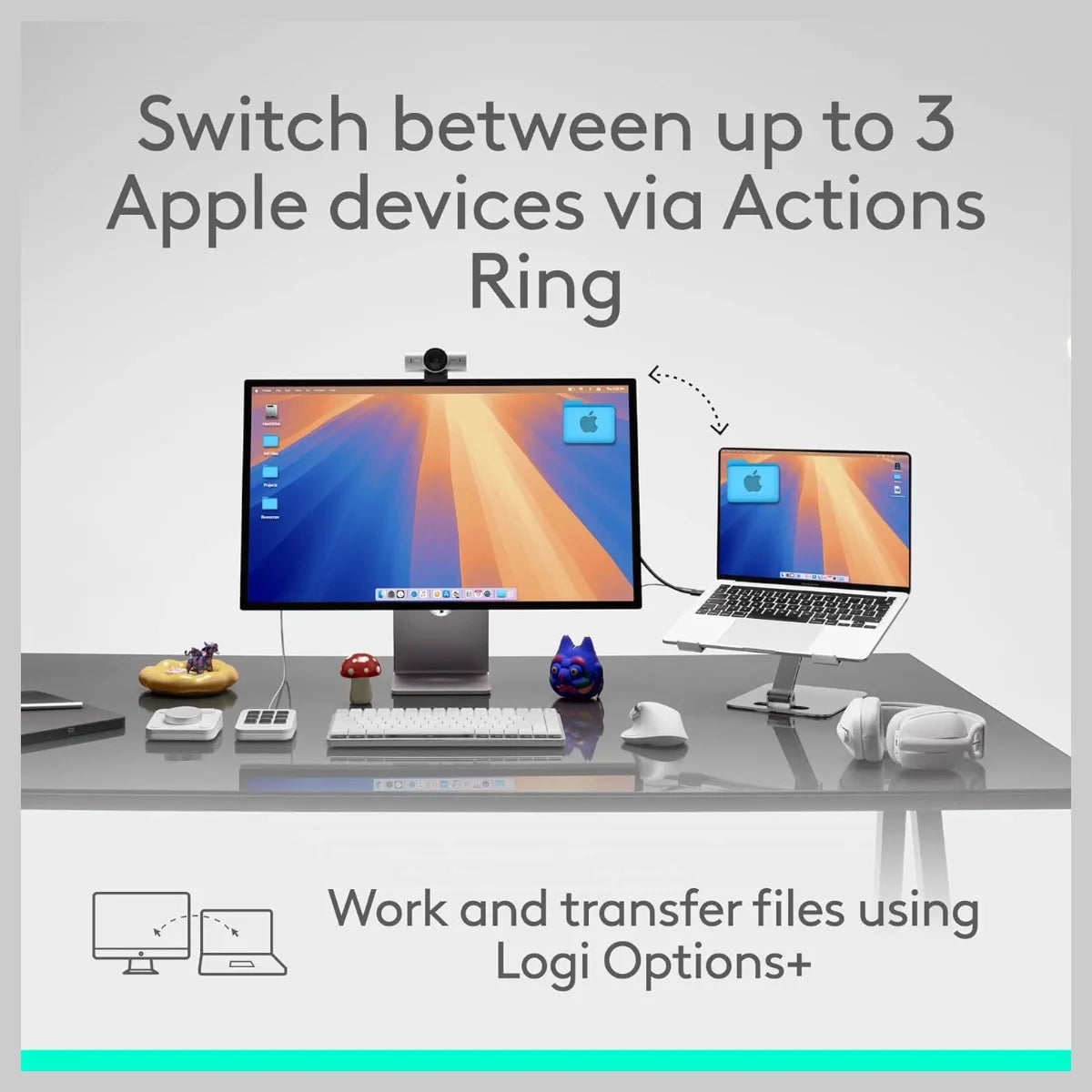 Logitech MX Master 4 for Mac High-Performance Wireless Mouse, Customizable Haptic Feedback, MagSpeed Scroll Wheel, 8000 DPI Any-Surface Tracking, Bluetooth Low Energy 5.1, White Silver 910-007578