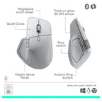 Logitech MX Master 4 for Mac High-Performance Wireless Mouse, Customizable Haptic Feedback, MagSpeed Scroll Wheel, 8000 DPI Any-Surface Tracking, Bluetooth Low Energy 5.1, White Silver 910-007578
