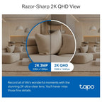 TP-Link Tapo C220 Pan and Tilt AI Home Security Wi-Fi Camera, 2K 4MP QHD, 360 Degree Horizontal and 114 Degree Vertical, Night Vision Up to 30ft, Two-Way Audio