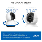 TP-Link Tapo C220 Pan and Tilt AI Home Security Wi-Fi Camera, 2K 4MP QHD, 360 Degree Horizontal and 114 Degree Vertical, Night Vision Up to 30ft, Two-Way Audio
