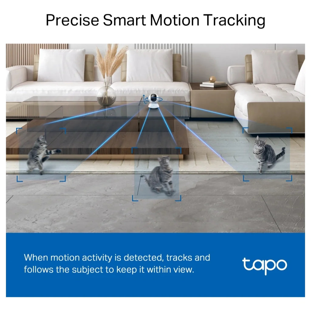 TP-Link Tapo C220 Pan and Tilt AI Home Security Wi-Fi Camera, 2K 4MP QHD, 360 Degree Horizontal and 114 Degree Vertical, Night Vision Up to 30ft, Two-Way Audio