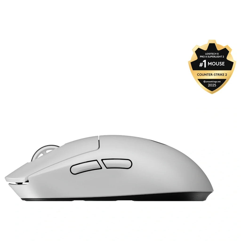 Logitech PRO X SUPERLIGHT 2 LIGHTSPEED Wireless Gaming Mouse, HERO 2 Sensor 100-32,000 DPI, 8000Hz Report Rate, 5 Buttons, White