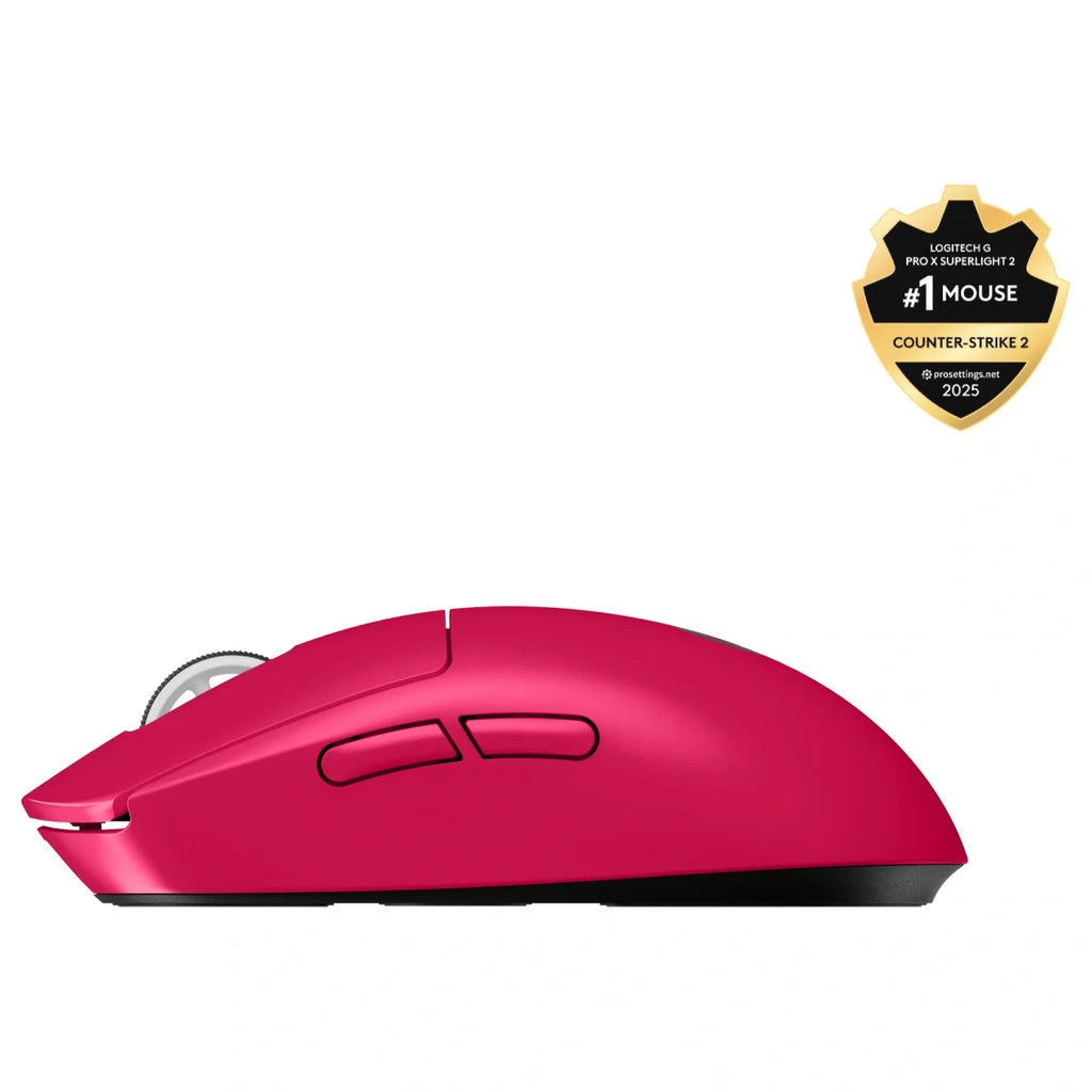 Logitech PRO X SUPERLIGHT 2 LIGHTSPEED Wireless Gaming Mouse, HERO 2 Sensor 100-32,000 DPI, 8000Hz Report Rate, 5 Buttons, Magenta