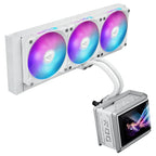 ASUS ROG Ryuo IV SLC 360 ARGB White Edition CPU Liquid Cooler, 6.67" AMOLED Display, 360mm Radiator, 3x120mm PWM Fans 800-2650RPM, AM5 and LGA 1851, White