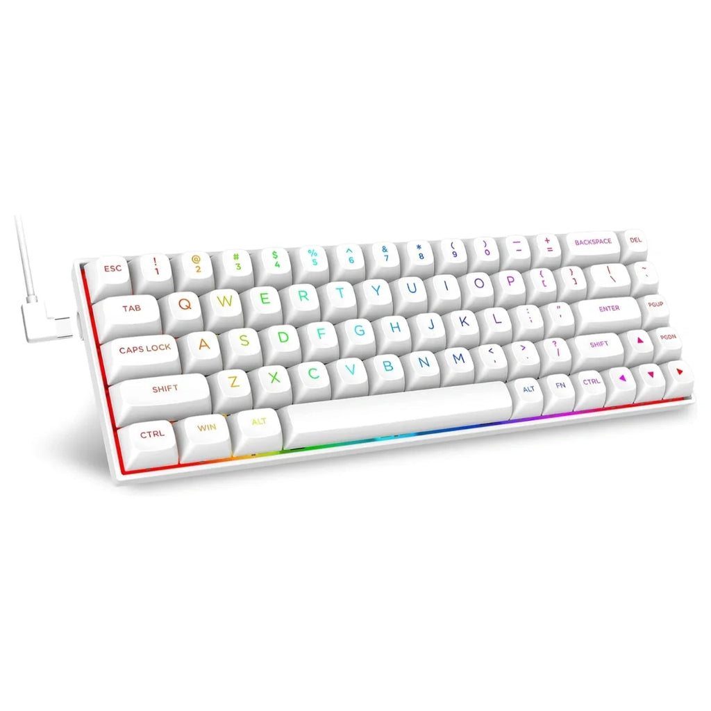 E-YOOSO HZ-68 Rapid Trigger Mechanical Keyboard with Hall Effect, Adjustable Magnetic Switch, RGB Backlit, Doubleshot PBT Keycaps, 68-Key Layout, 8000Hz Polling Rate, White
