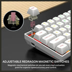 E-YOOSO HZ-68 Rapid Trigger Mechanical Keyboard with Hall Effect, Adjustable Magnetic Switch, RGB Backlit, Doubleshot PBT Keycaps, 68-Key Layout, 8000Hz Polling Rate, White