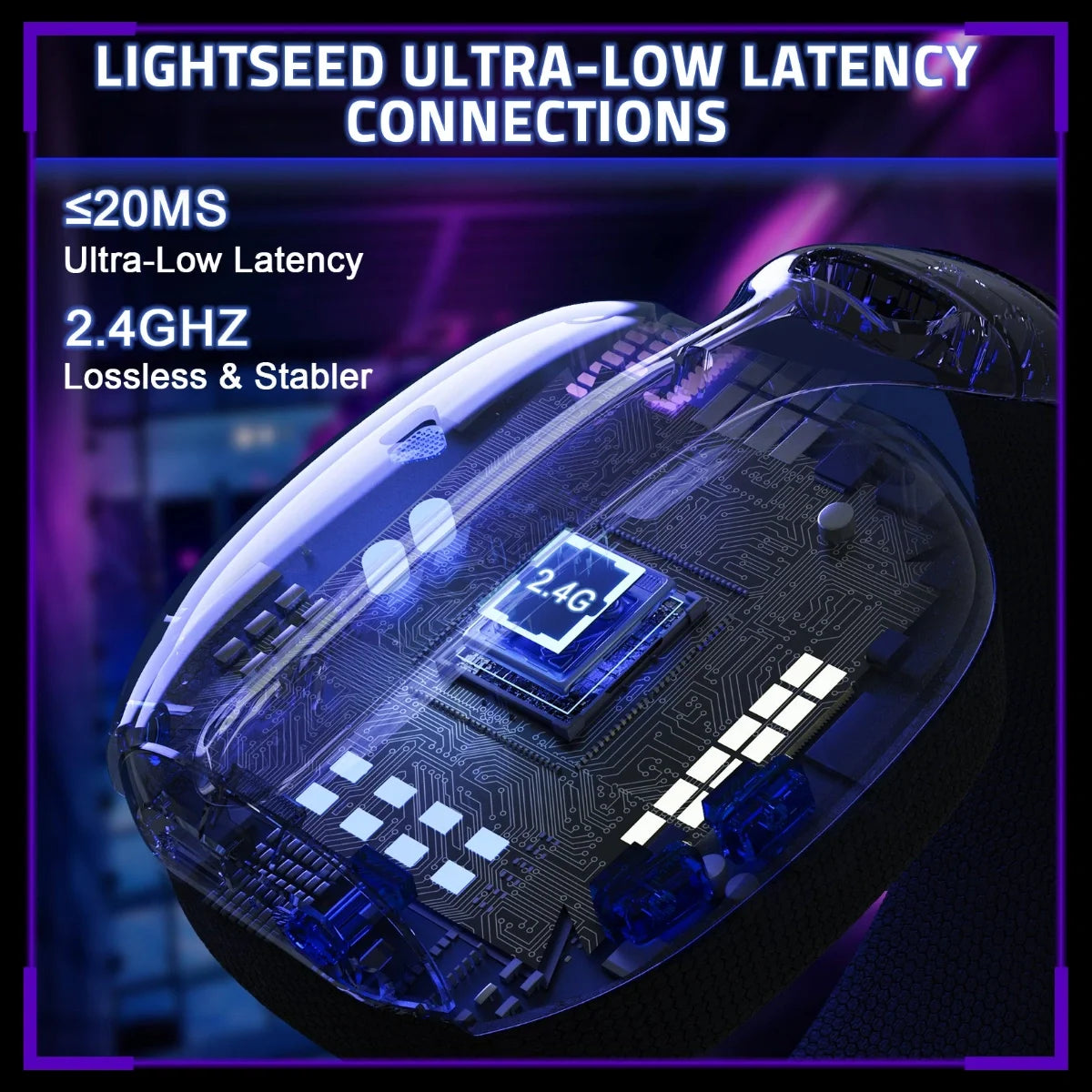 ATTACK SHARK L80 PRO Wireless Gaming Headset, 20ms Ultra-Low Latency, Dual Microphone System, Tri-Mode Bluetooth 5.3 2.4Ghz Wired, 40mm Speaker Drivers, 300mAh Battery