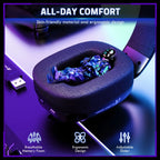 ATTACK SHARK L80 PRO Wireless Gaming Headset, 20ms Ultra-Low Latency, Dual Microphone System, Tri-Mode Bluetooth 5.3 2.4Ghz Wired, 40mm Speaker Drivers, 300mAh Battery