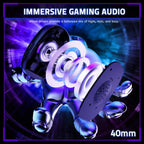 ATTACK SHARK L80 PRO Wireless Gaming Headset, 20ms Ultra-Low Latency, Dual Microphone System, Tri-Mode Bluetooth 5.3 2.4Ghz Wired, 40mm Speaker Drivers, 300mAh Battery