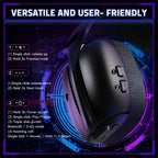 ATTACK SHARK L80 PRO Wireless Gaming Headset, 20ms Ultra-Low Latency, Dual Microphone System, Tri-Mode Bluetooth 5.3 2.4Ghz Wired, 40mm Speaker Drivers, 300mAh Battery