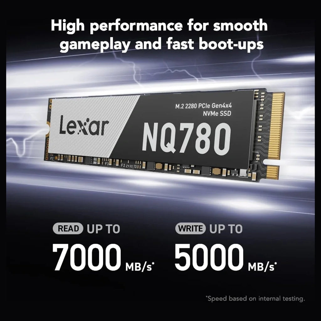 Lexar NQ780 2TB Internal Solid State Drive, PCIe Gen4 NVMe M.2 2280, Up to 7000MB/s Read Speed, Compatible With PS5, LNQ780X002T-RNNNU