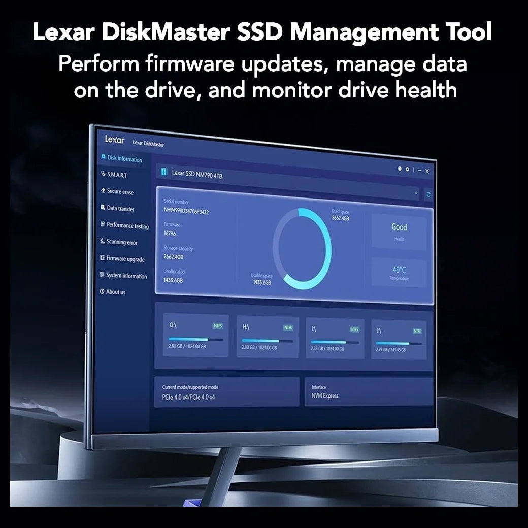 Lexar NQ780 2TB Internal Solid State Drive, PCIe Gen4 NVMe M.2 2280, Up to 7000MB/s Read Speed, Compatible With PS5, LNQ780X002T-RNNNU