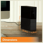 WD 16TB My Book Desktop External Hard Drive, 16TB External HDD, USB 3.2 Gen 1, Password Protection, Backup Software, WDBBGB0160HBK-NESN