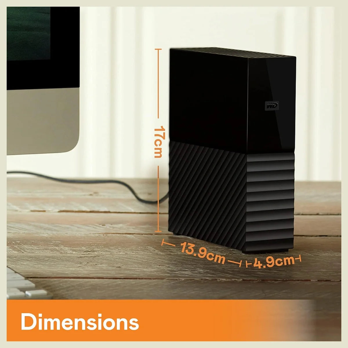 WD 16TB My Book Desktop External Hard Drive, 16TB External HDD, USB 3.2 Gen 1, Password Protection, Backup Software, WDBBGB0160HBK-NESN