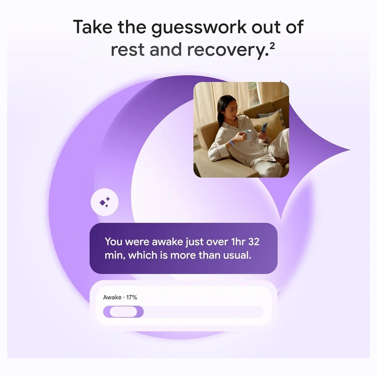 Google Fitbit Air Screenless Activity Tracker, Fitness Heart Rate and Sleep Tracking, Personalized AI-Powered Coaching, Up to 7 Days Battery Life, Works With iOS and Android, Lavender