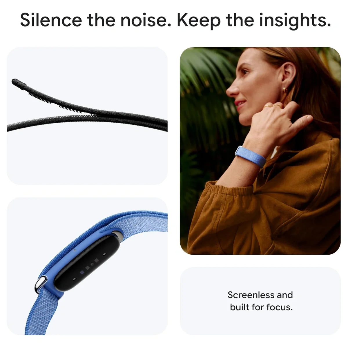 Google Fitbit Air Screenless Activity Tracker, Fitness Heart Rate and Sleep Tracking, Personalized AI-Powered Coaching, Up to 7 Days Battery Life, Works With iOS and Android, Lavender