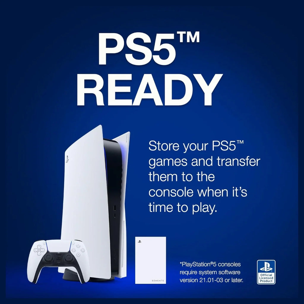 Seagate Game Drive for PlayStation Consoles External HDD, 2TB, USB 3.0, Officially Licensed for PS5 and PS4, Blue LED, STLV2000201