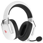 Bloody GR585 Gaming Wireless Headset, 2.4GHz Wireless and Bluetooth V5.3 and 3.5mm Wired Audio, 50mm Speaker Unit, 80H Playtime, 7-Color Backlit, White
