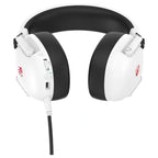 Bloody GR585 Gaming Wireless Headset, 2.4GHz Wireless and Bluetooth V5.3 and 3.5mm Wired Audio, 50mm Speaker Unit, 80H Playtime, 7-Color Backlit, White