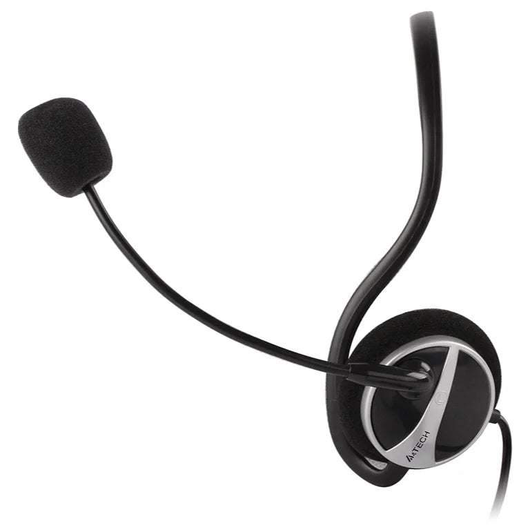 A4Tech HU-5P Neckband Headset, 40mm Driver, Inline Controls With Mic Mute, Rotatable Omnidirectional Noise-Cancelling Microphone