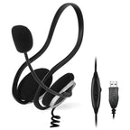 A4Tech HU-5P Neckband Headset, 40mm Driver, Inline Controls With Mic Mute, Rotatable Omnidirectional Noise-Cancelling Microphone