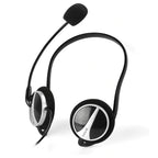 A4Tech HU-5P Neckband Headset, 40mm Driver, Inline Controls With Mic Mute, Rotatable Omnidirectional Noise-Cancelling Microphone