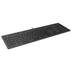 A4Tech FX60 Scissor Switch Keyboard, Illuminate White Backlit, Low Profile Chocolate Keycaps, Operating System Swap, Grey