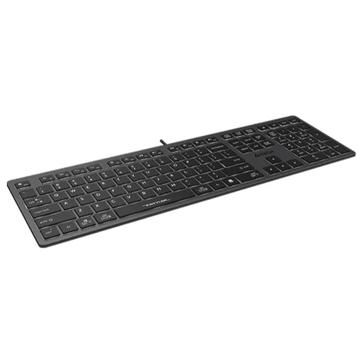 A4Tech FX60 Scissor Switch Keyboard, Illuminate White Backlit, Low Profile Chocolate Keycaps, Operating System Swap, Grey