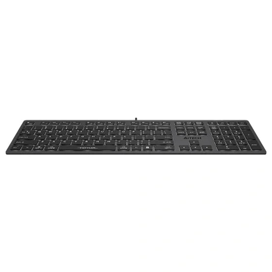 A4Tech FX60 Scissor Switch Keyboard, Illuminate White Backlit, Low Profile Chocolate Keycaps, Operating System Swap, Grey
