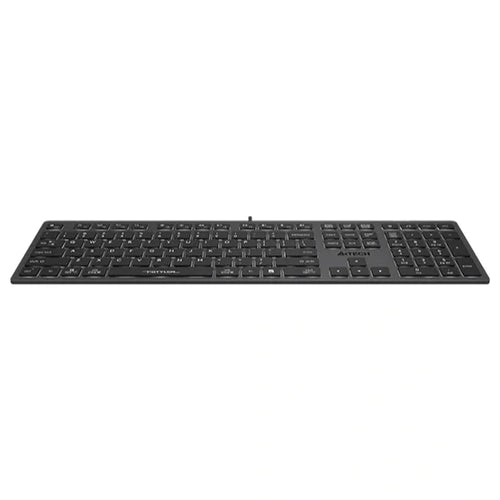 A4Tech FX60 Scissor Switch Keyboard, Illuminate White Backlit, Low Profile Chocolate Keycaps, Operating System Swap, Grey