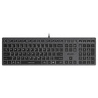 A4Tech FX60 Scissor Switch Keyboard, Illuminate White Backlit, Low Profile Chocolate Keycaps, Operating System Swap, Grey