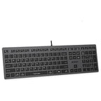 A4Tech FX60 Scissor Switch Keyboard, Illuminate White Backlit, Low Profile Chocolate Keycaps, Operating System Swap, Grey