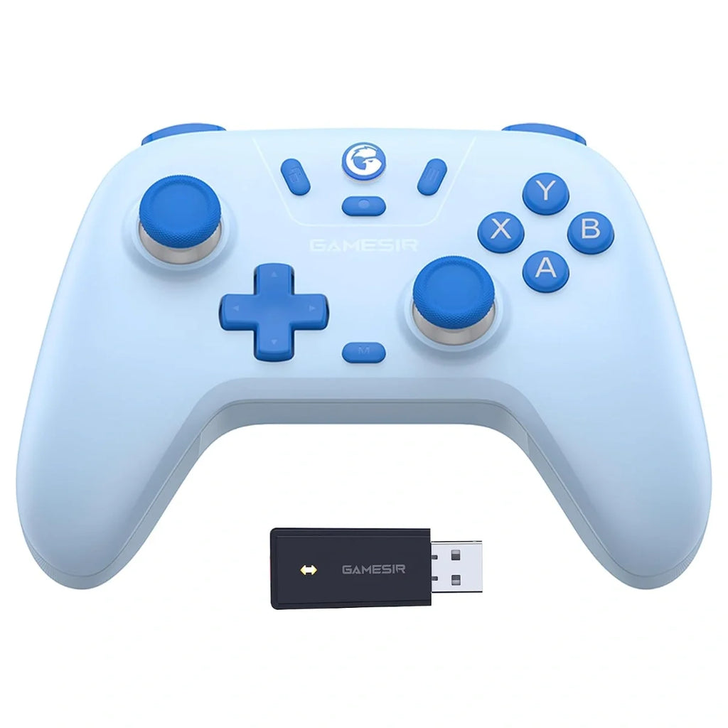 GameSir Nova Lite Wireless Controller for PC, Hall Effect Sticks and Trigger, Bluetooth and 2.4G Dongle and USB-C, Turbo and Rumble Vibration, Blue