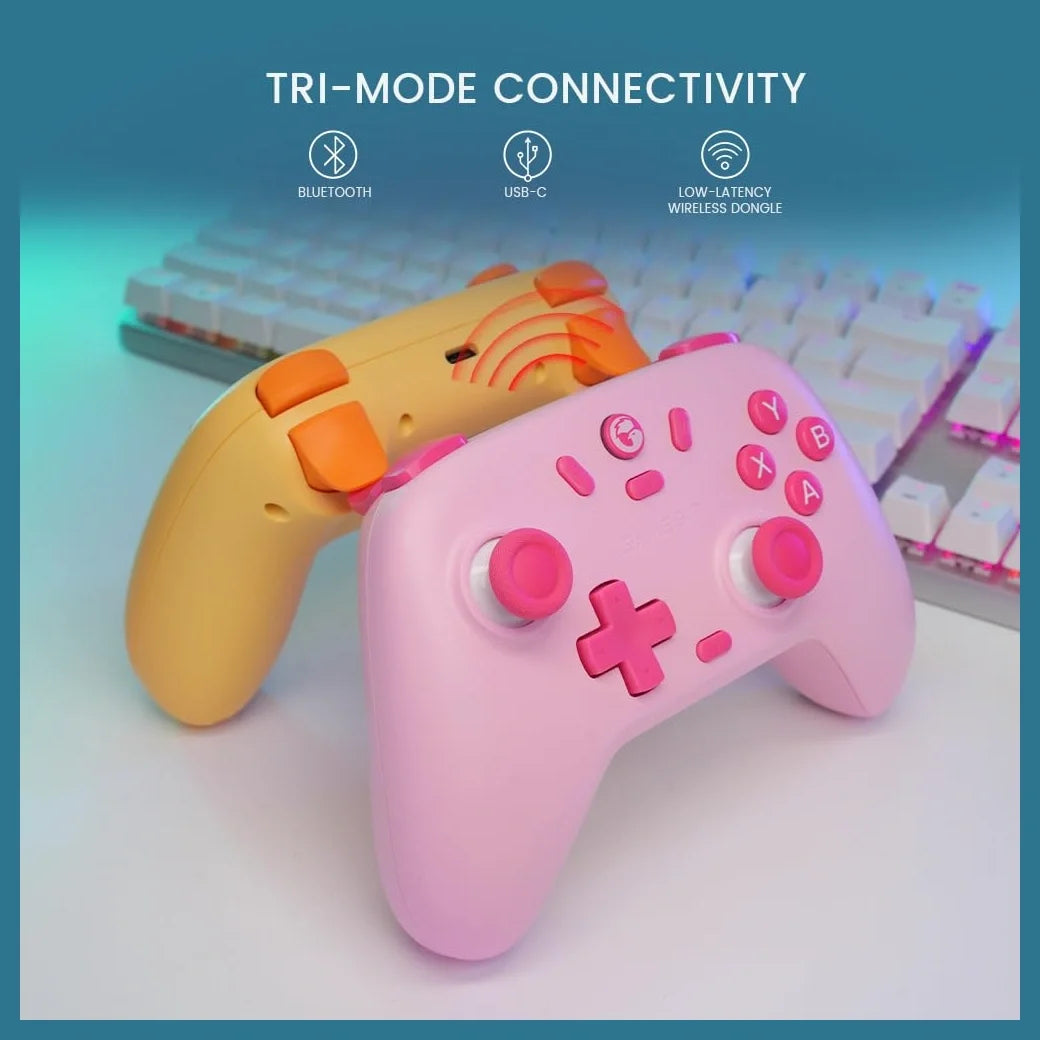 GameSir Nova Lite Wireless Controller for PC, Hall Effect Sticks and Trigger, Bluetooth and 2.4G Dongle and USB-C, Turbo and Rumble Vibration, Blue