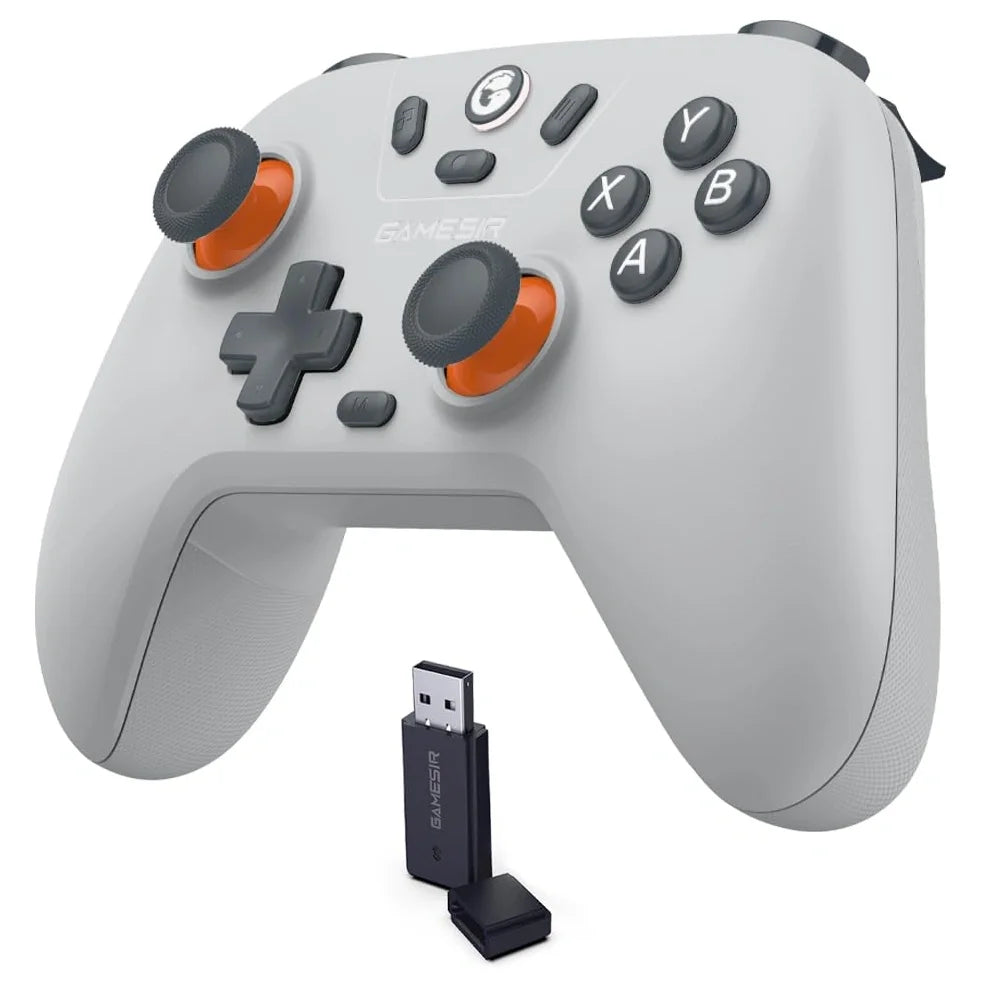 GameSir Nova Lite Wireless Controller, Tri-Mode Bluetooth 2.4G Wireless Dongle And USB-C, Hall Effect Joysticks And Triggers, 600mAh Up to 10 Hours, Turbo And Rumble Vibration, Gray