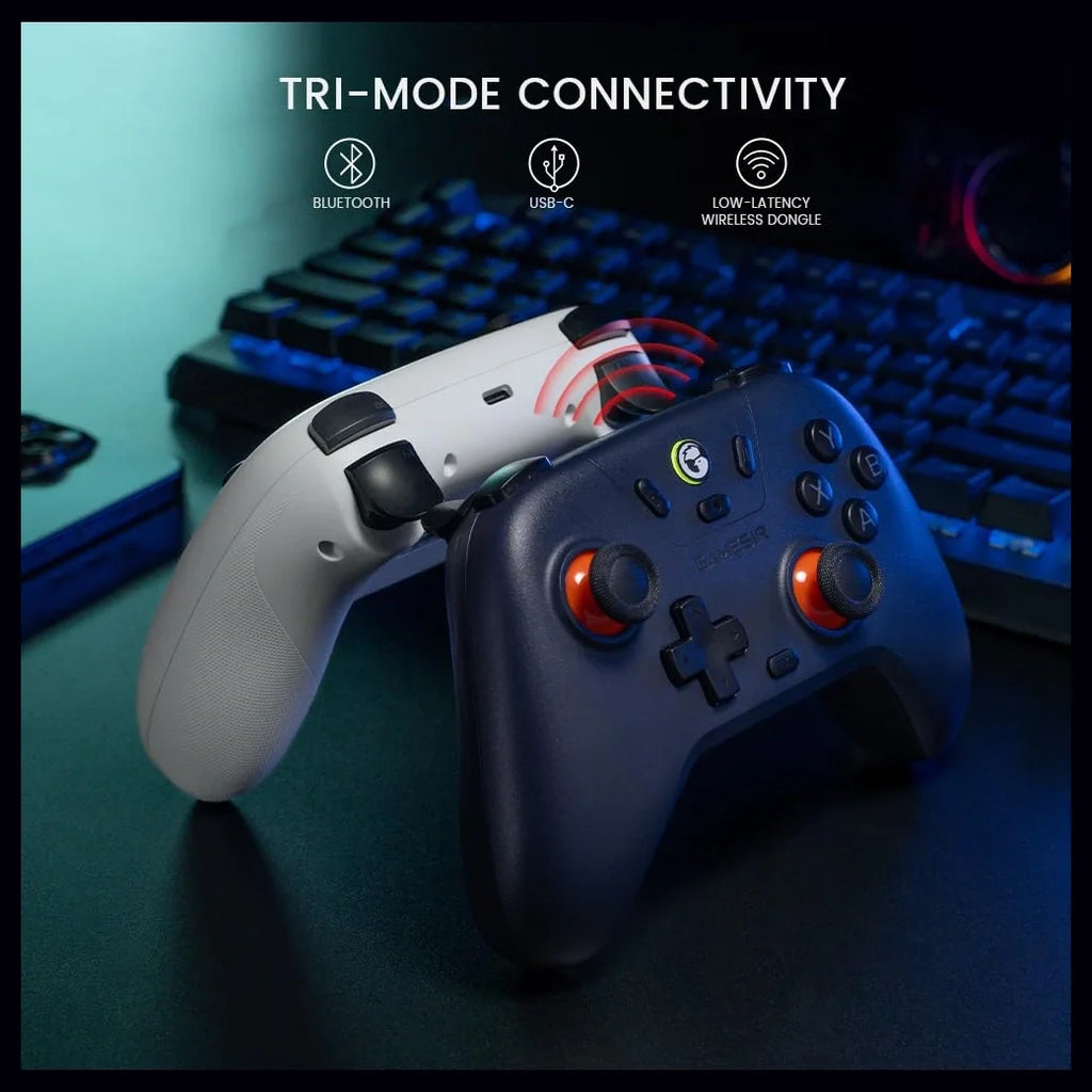 GameSir Nova Lite Wireless Controller, Tri-Mode Bluetooth 2.4G Wireless Dongle And USB-C, Hall Effect Joysticks And Triggers, 600mAh Up to 10 Hours, Turbo And Rumble Vibration, Gray
