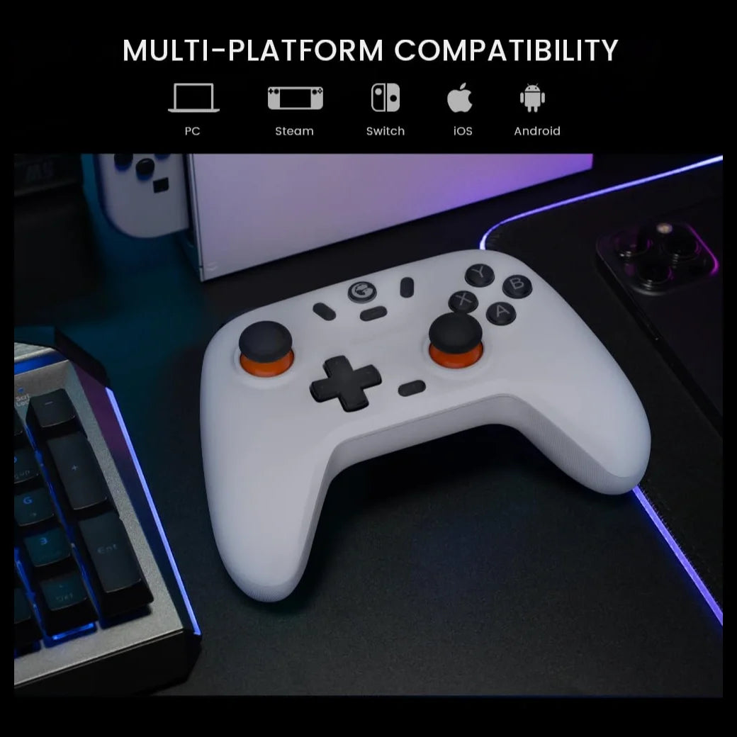 GameSir Nova Lite Wireless Controller, Tri-Mode Bluetooth 2.4G Wireless Dongle And USB-C, Hall Effect Joysticks And Triggers, 600mAh Up to 10 Hours, Turbo And Rumble Vibration, Gray