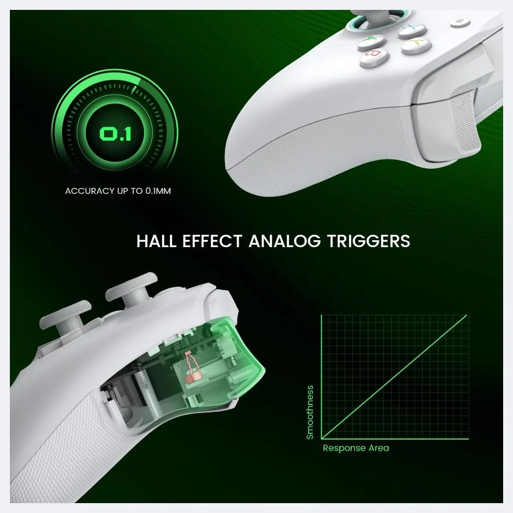 GameSir G7 SE Wired Controller, Hall Effect Joysticks and Hall Triggers, 2 Custom Backbuttons, 3.5mm Audio Jack, for Xbox Series X|S Xbox One and Windows 10/11, White