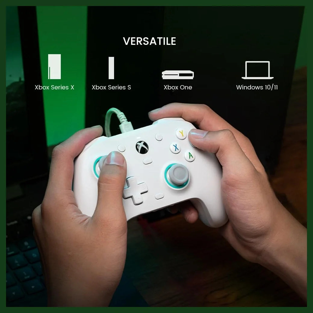 GameSir G7 SE Wired Controller, Hall Effect Joysticks and Hall Triggers, 2 Custom Backbuttons, 3.5mm Audio Jack, for Xbox Series X|S Xbox One and Windows 10/11, White